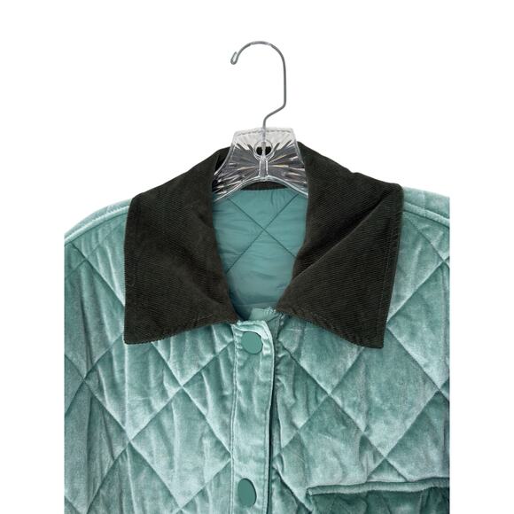 NVLT Quilted Velour Reversible Field Jacket Green Barn Coat Fairy Whimsy Small - Picture 7 of 16